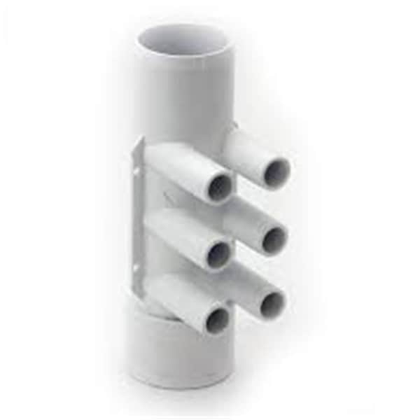Handson 2 in. Shr - 2 in. Socket Manifold; Pvc Waterway Pipe - 6 Port & 0.75 in. Sb Ports HA1188727 - main